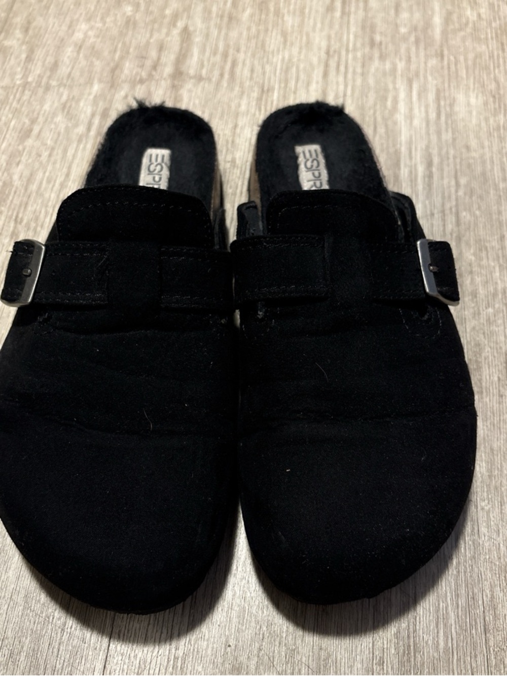 Esprit Kids Black Slip-On Mules with Buckle